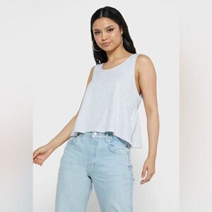 𝅺TOPSHOP Cropped Tank Top Ballet Wrap Gray Knitted Scoop Neck Size XS